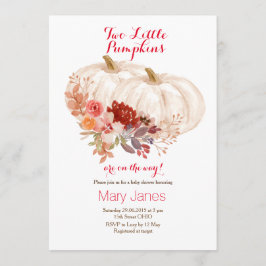 Convites Duas pequenas abóboras Twin White