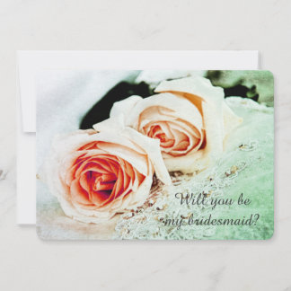 Convites duas rosas - Você será minha dama de honra?