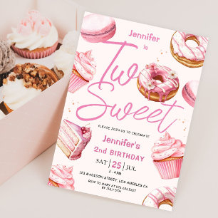 Convites Duas segundos aniversários bonitas, Rosquinhas Ros