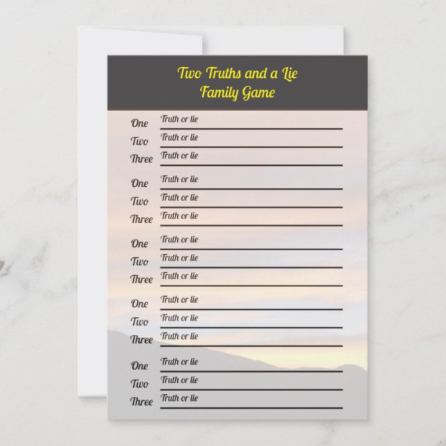 Convites Duas Verdades e um Jogo da Mentira | Sindicato fam (Frente)