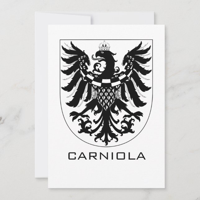 Convites Ducado da Carníola Arte Heráldica Monocromática (Frente)
