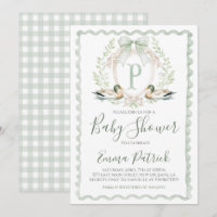 Duck Baby Boy Chá Preppy Gingham Sage Green