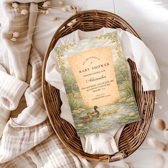 Convites Duckling Pond Baby Shower (Criador carregado)