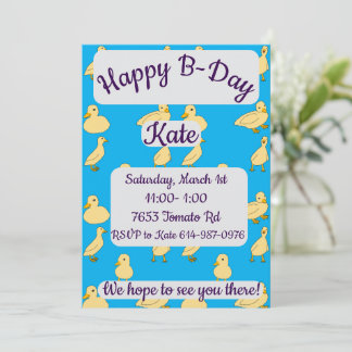 Convites Ducklings Happy Birday
