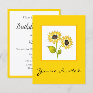 Convites "Dueto de girassol"