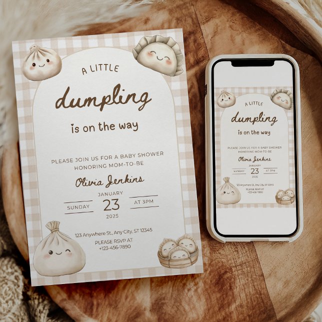 Convites Dumpling Baby Shower Invitation Little Dumpling (Criador carregado)
