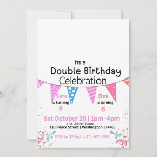 Convites Dupla Celebração de Aniversário 