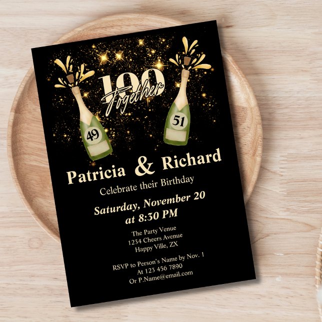 Convites Dupla Celebração de Aniversário Conjunta Duas Veze (Criador carregado)