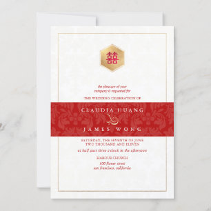 Convites Dupla Felicidade Inverso Rosa, Dourado, Fundo DIY