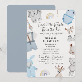 Convites Duplique o Chá de fraldas do Twin de Roupas