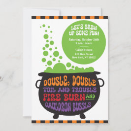 Convites Duplo, Duplo Caldeirão - Festa do Halloween Convid