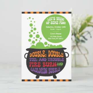 Convites Duplo, Duplo Caldeirão - Festa do Halloween Convid