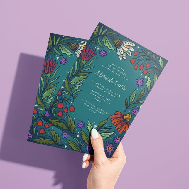 Convites Dusk Romance Chá de fraldas Floral (Criador carregado)