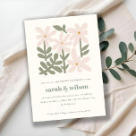 Convites Dusky Blush Retro Floral Wedding Anniversary<br><div class="desc">It’s very easy to customize,  with your personal details,  even flower colors are editable. If you need any other matching product or customization,  kindly message via Zazzle.</div>