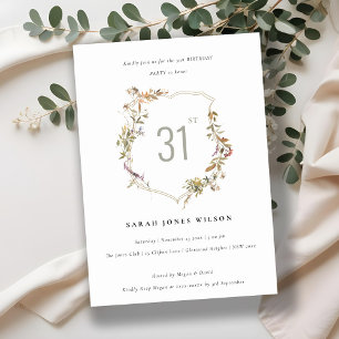 Convites Dusky Pink Blush Wildflower Crest Aniversário