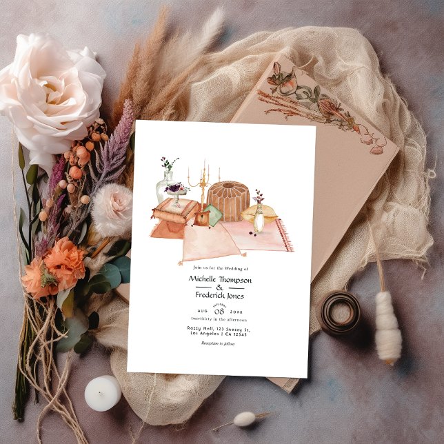Convites Dusty Autumn Shrine Bohemian Wedding (Criador carregado)