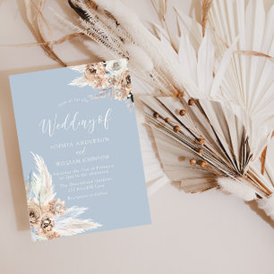 Convites Dusty Blue Bohemian Floral Wedding