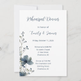 Convites Dusty Blue Botanical Wedding