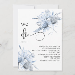 Convites *~* Dusty Blue Bouqet Floral RSVP QR AR AR15 WEDDI