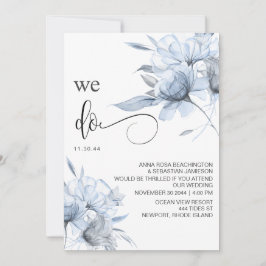 Convites *~* Dusty Blue Bouqet RSVP QR AR15 WEDDING Floral