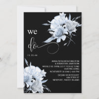 *~* Dusty Blue Bouquet QR Floral RSVP AR15 WEDDING