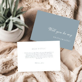 Convites Dusty Blue  Bridesmaid Proposal Card