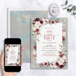 Convites Dusty Blue Burgundy Blush Floral 60º Aniversário<br><div class="desc">Comemore um marco em estilo com nosso convite de aniversário Dusty Blue Burgundy Blush Floral 60th. De sua caligrafia à burgundy e às flores cor-de-água rosa, este convite dá o tom para seu dia especial. Com o padrão correspondente do shimmer na parte traseira de cada cartão, todos sabem certamente que...</div>