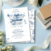 Dusty blue Chinoiserie new chapter baby shower