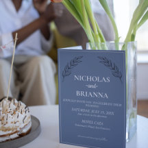 Dusty Blue Clássico Minimalista Moderno Casamento