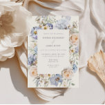 Convites Dusty Blue Cream Floral Weding<br><div class="desc">Apresentando o convite perfeito para o casal romântico e sonhador, nosso convite floral azul empoeirado e creme! Este belo convite apresenta delicadas flores de aquarela em tons de azul e creme, criando um aspecto macio e elegante que irá definir o tom para o seu dia especial. A letra elegante do...</div>