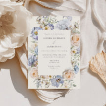 Dusty Blue Cream Floral Weding