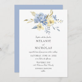Convites Dusty Blue + Cream Floral Weding