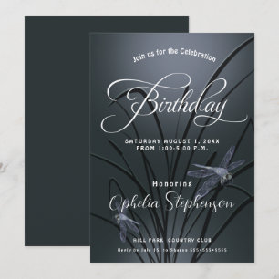 Convites Dusty Blue Dragonfly Birthday
