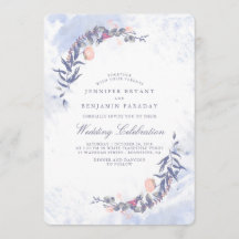 Dusty Blue e Blush Watercolor - Casamento Floral