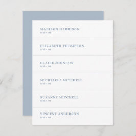 Convites Dusty Blue e White Wedch Name Card DIY