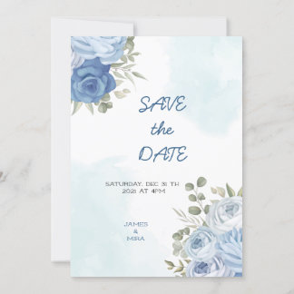 Convites Dusty Blue Eucalyptus Greenery Casamento I