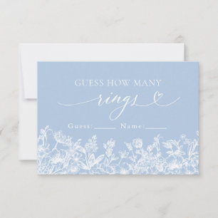 Convites Dusty Blue Floral adivinha quantos toques
