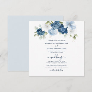 Convites Dusty Blue Floral Casamento