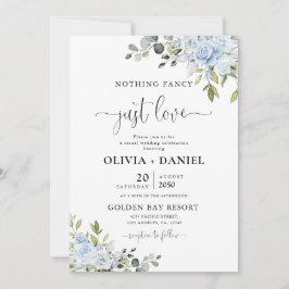 Convites Dusty Blue Floral Eucalyptus Wedding Invitation