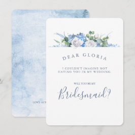 Convites Dusty Blue Floral Greenery Bridesmaid Proposta