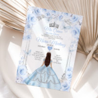 Dusty Blue Floral Princesa Mis Quince 15 Anos
