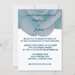 Convites Dusty Blue Floral Rosa White Legal Casamento Elega