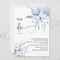 *~* Dusty Blue Floral RSVP - QR Rose  AR15 WEDDING