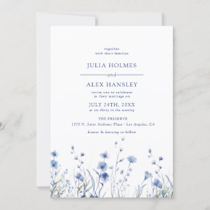 Convites Dusty Blue Floral Wedding