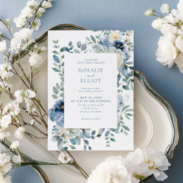 Convites Dusty Blue Floral Wedding