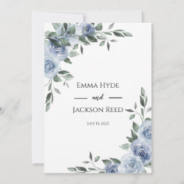 Convites Dusty Blue Floral Wedding