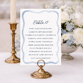 Convites Dusty Blue French Estate Wedding Seating Card 