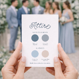Convites Dusty Blue French Wedding Attire Card 