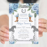 Convites Dusty Blue Horse Charra Mis XV Anos Aniversário<br><div class="desc">Dusty Blue Horse Charra Mis XV Anos Convite de Aniversário</div>