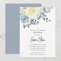 Dusty Blue Ivory Floral Baptism